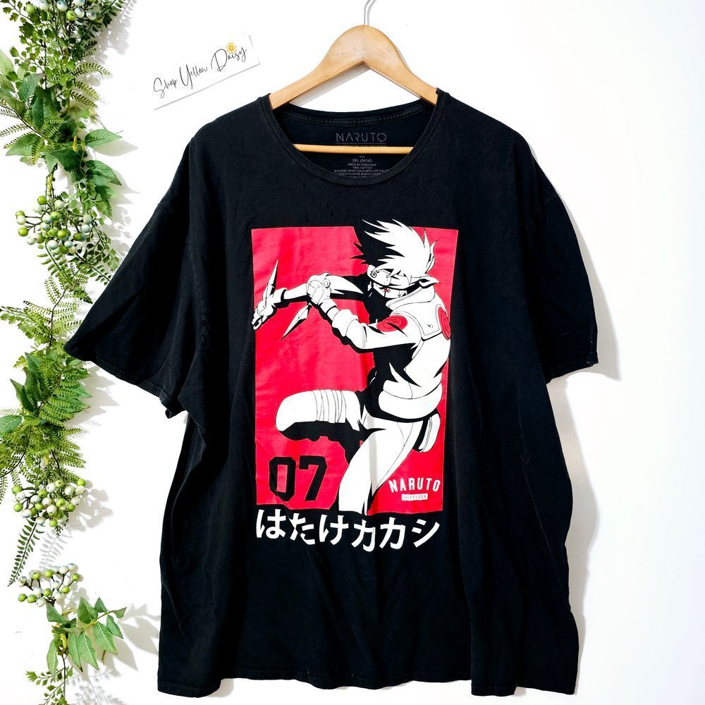 Vintage Y2K Naruto Shippuden Black‎ Mens Tshirt Sz 3XL - Ts285.8